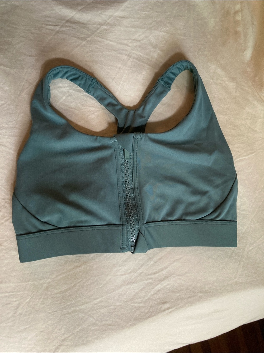 Avia Front-Zip Racerback Sports Bra in Teal